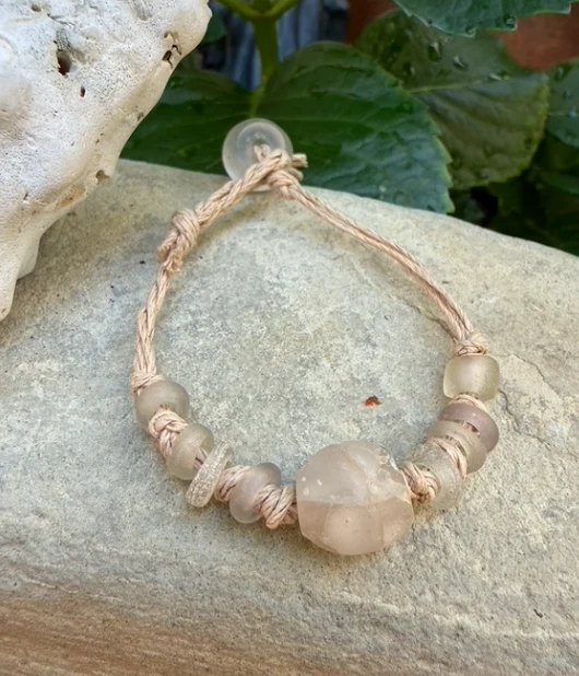 Ancient Ghana Glass Woven Bracelet