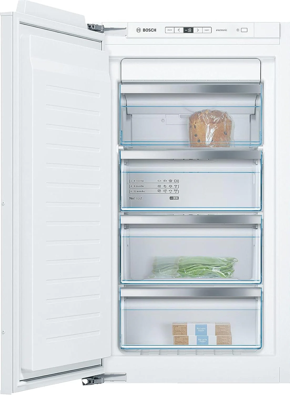 Bosch GIV11ADC0 Serie 6 Congelatore da incasso, 95 kWh, anno, 70 l, LowFrost, FreshSense, 72 x 56