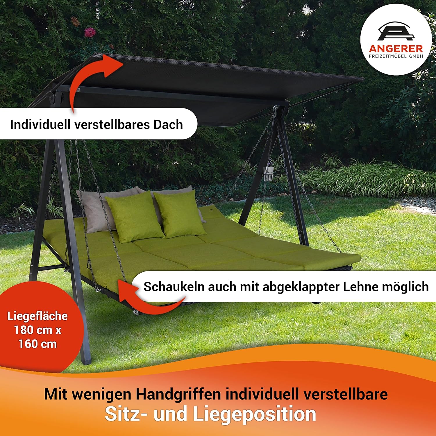 Angerer Hollywoodschaukel Lounge Smart Ashgrey
