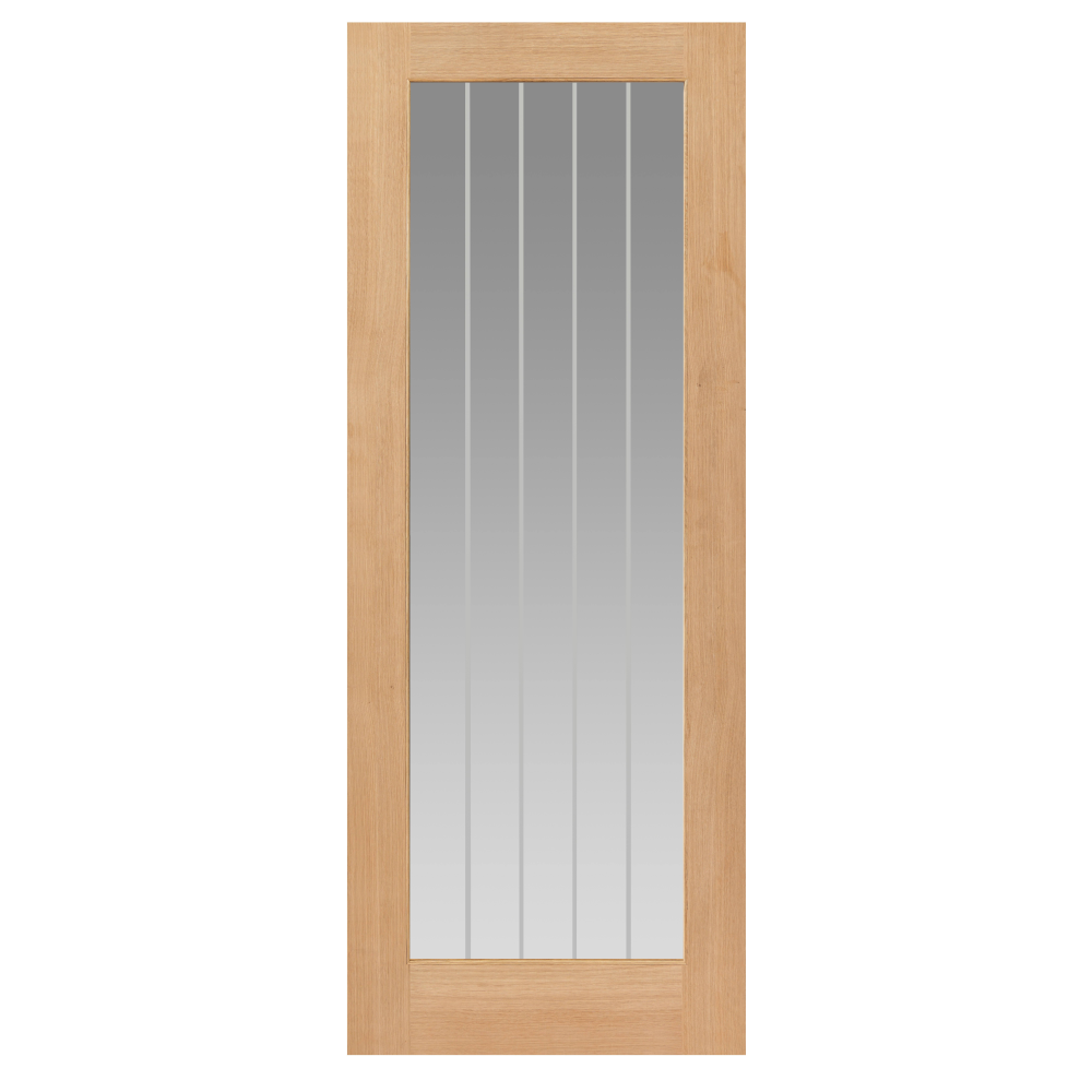 J B Kind Thames Light Oak Glazed Internal Door – Unfinished