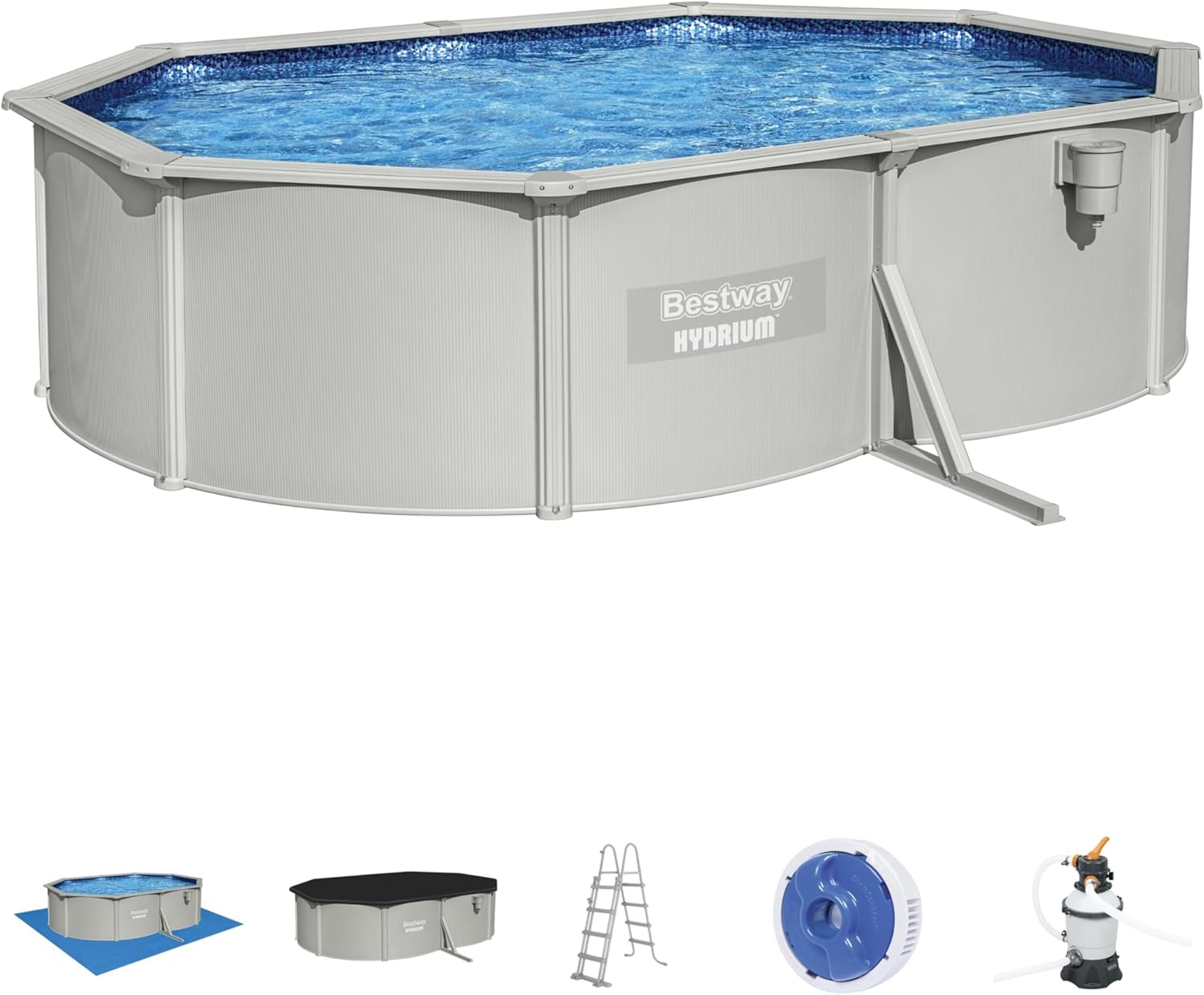 Bestway 56586 Piscina Fuori Terra Ovale Hydrium da 500 x 360 x 120 cm