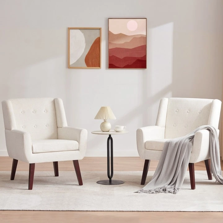 HUIMO Set of 2 Modern Tufted Accent Chair