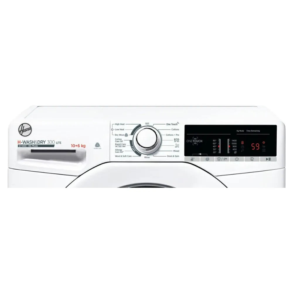 Hoover H-Wash 10KG Washer 6KG Dryer 1400 Spin Washer Dryer - White | H3D4106TE/1-80