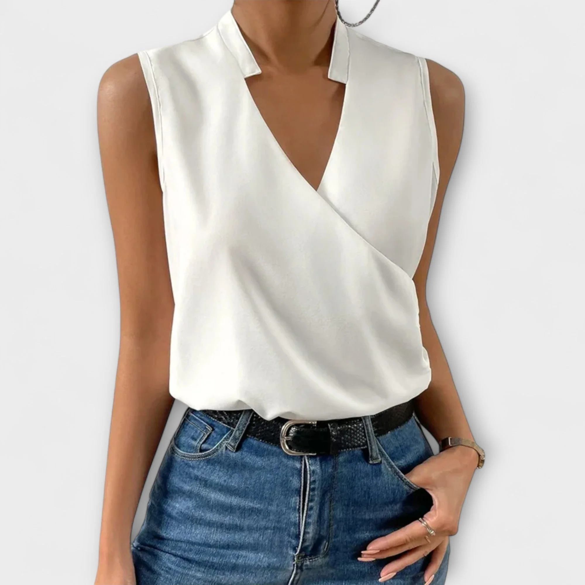 Women��s Lightweight V-Neck Top Elegant Summer Style