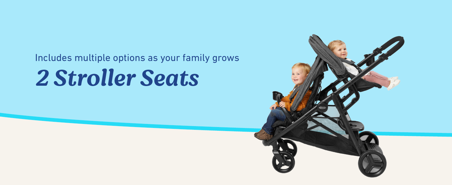 multiple options growing family 2 stroller seats multifunctional double stroller children twins easy