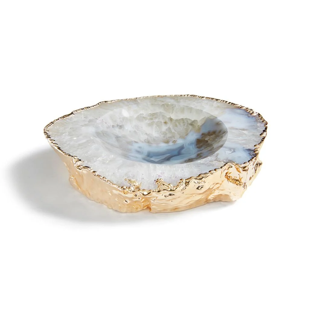 Casca Natural Agate Bowl, Medium - Gold