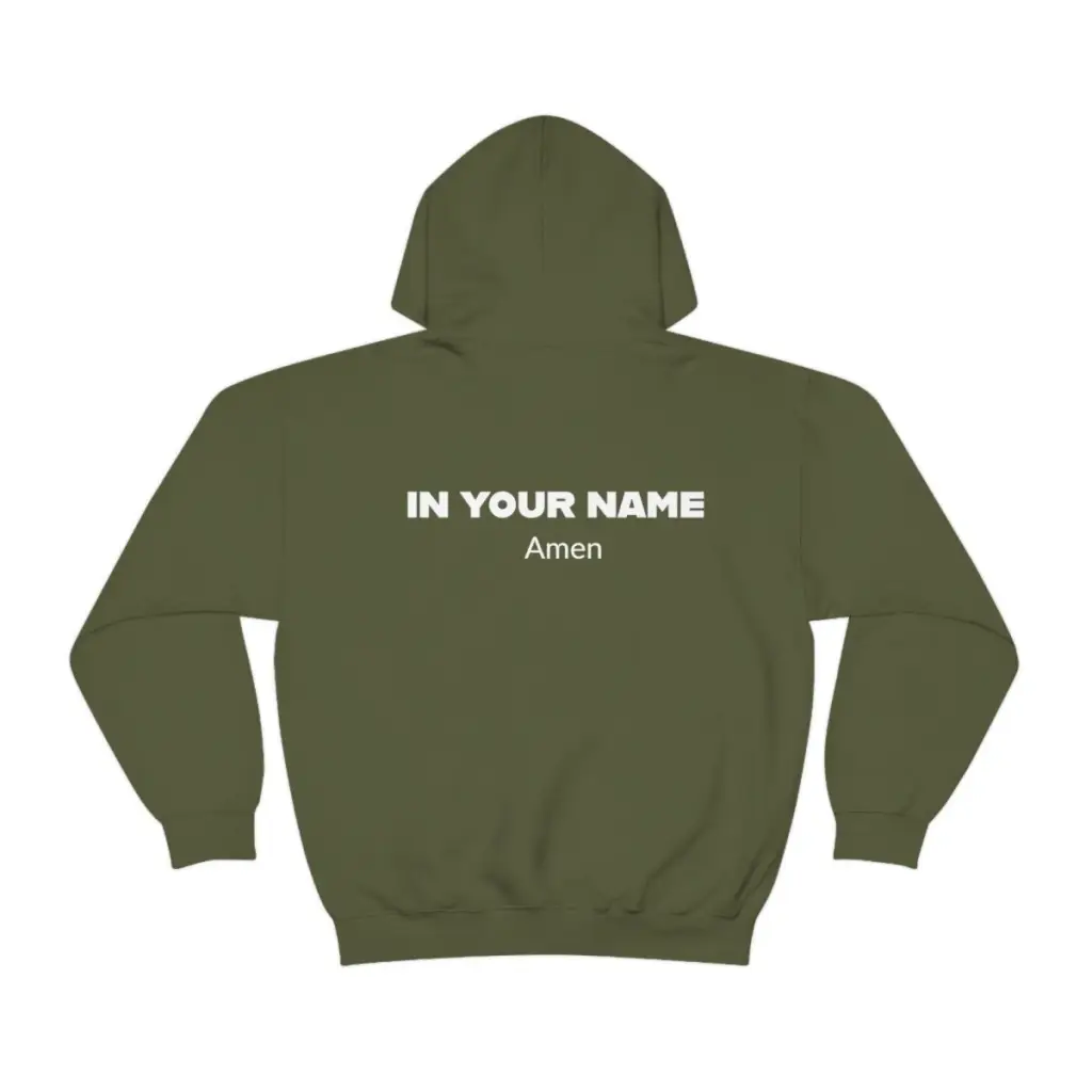 In Your Name Amen Hoodie Hooded Sweatshirt | Oversize Religious Aesthetic Streetwear | Essential Gift For Her, Him to show Faith