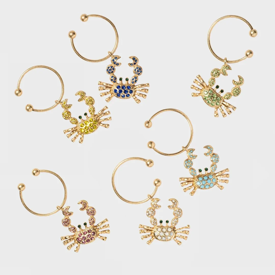 Crab Wine Charms