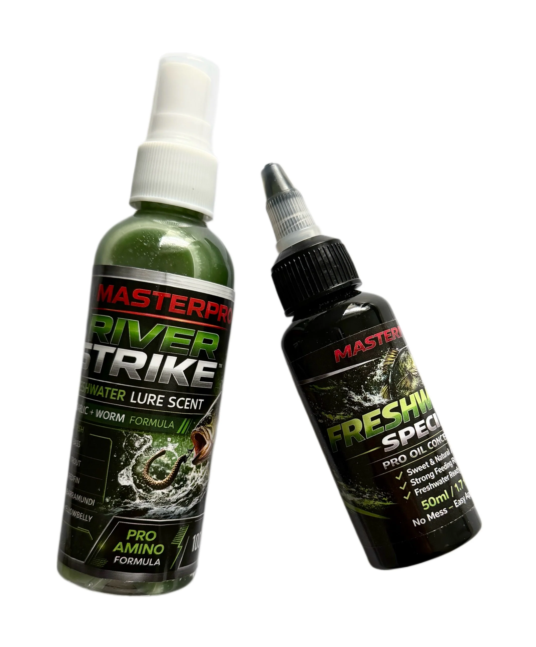 MASTERPRO River Strike System �?Freshwater Lure Scent Spray + Oil Combo