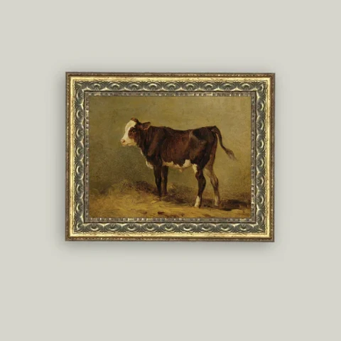 Vintage Calf Framed Antique Inspired Art