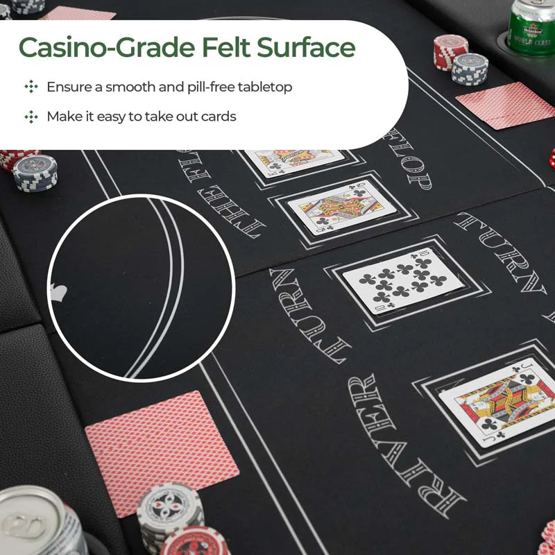 8-Player Foldable Poker Table, 72