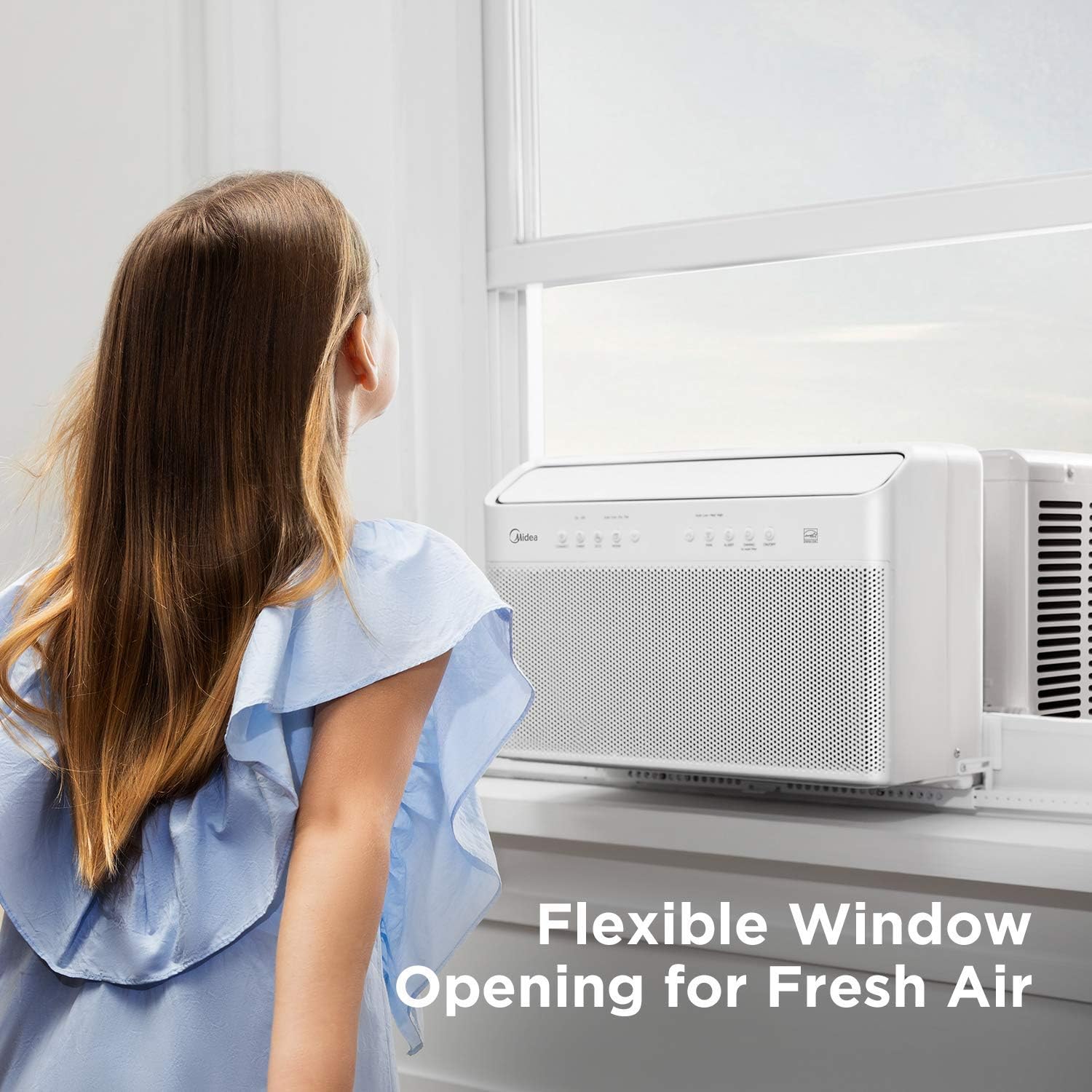 Condizionatore d'aria inverter per finestra Midea a U del 2025, 12.000 BTU, con flessibilità a finestra aperta, installazione robusta, estremamente silenzioso, risparmio energetico del 35%, controllo intelligente, Alexa, telecomando, staffa inclusa (