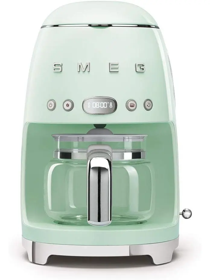 Smeg 50-es évekbeli retro stílusú eszpresszó kávéfőző, 10 csésze, pasztellzöld