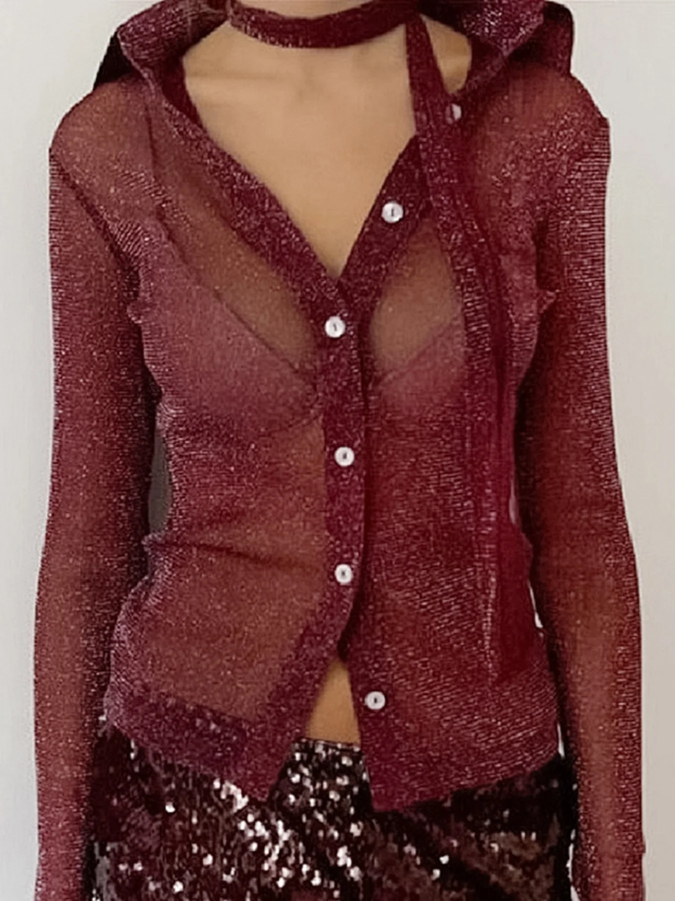 Button Up Shirt with Scarf