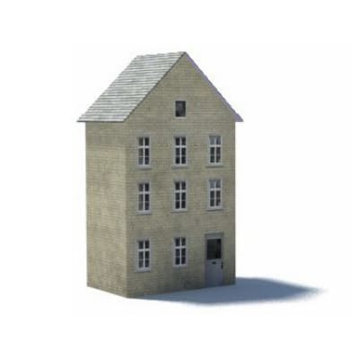 Background Terrace House (cream, 4 level, peaked roof)