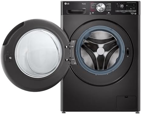 LG W4WR7096YB, Klasse D, Frontlader-Waschtrockner 9 - 6 kg, 62 x 60 x 85 cm, Wi-Fi, AI Direct Drive, Tiefenreinigung mit Dampf, TurboWash 360, Große Kapazität, Außentür aus gehärtetem Glas, Weiß