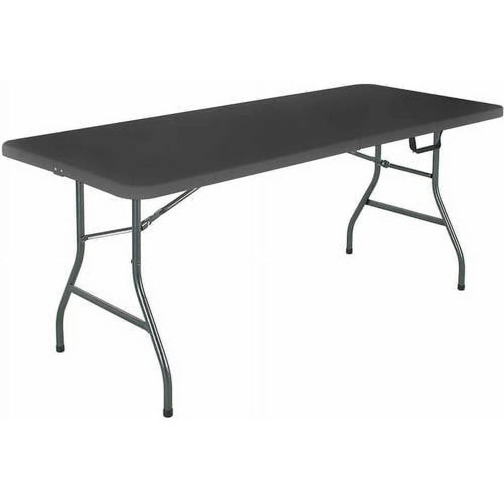 Cosco 6 Foot Centerfold Folding Table, Black