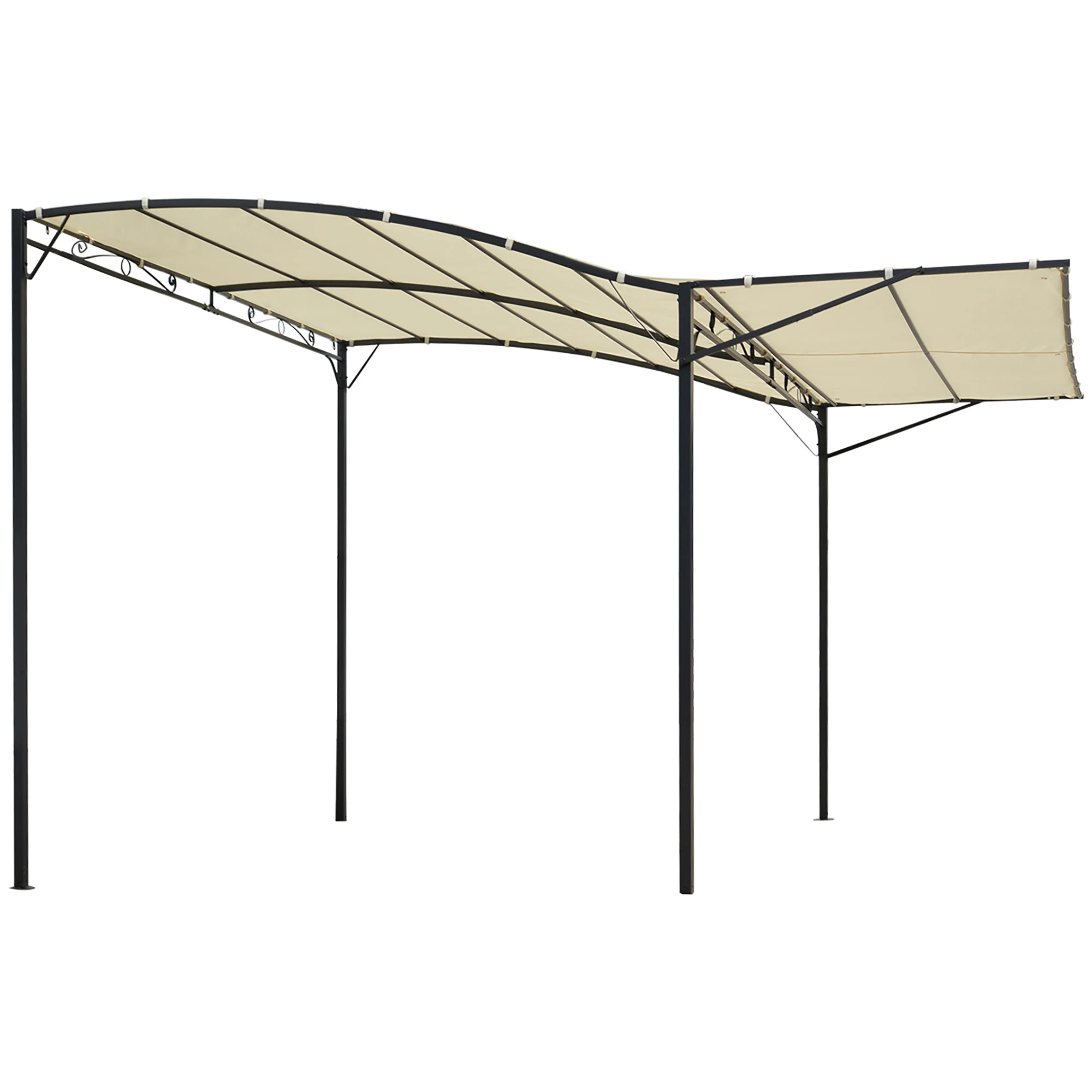 Outsunny Pergola Gartendach klappbares Seitendach Wandmontage