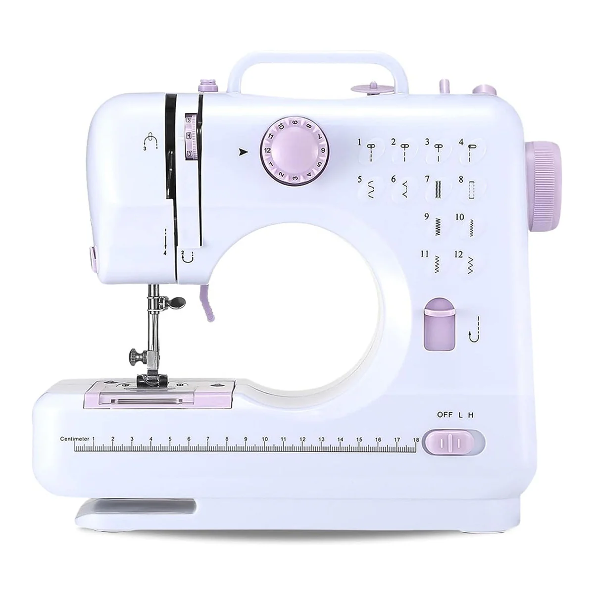 Macchina da Cucire Portatile YASM-505A – 12 Punti Cucito – 2 Velocità – Con Pedale – Compatta e Facile da Usare
