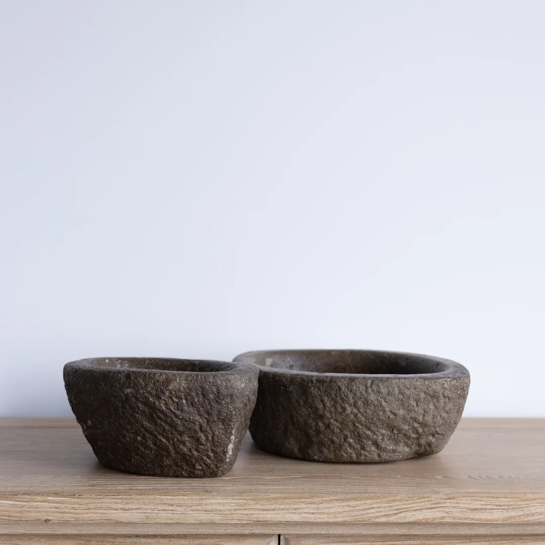 Vintage Oval Stone Mortar