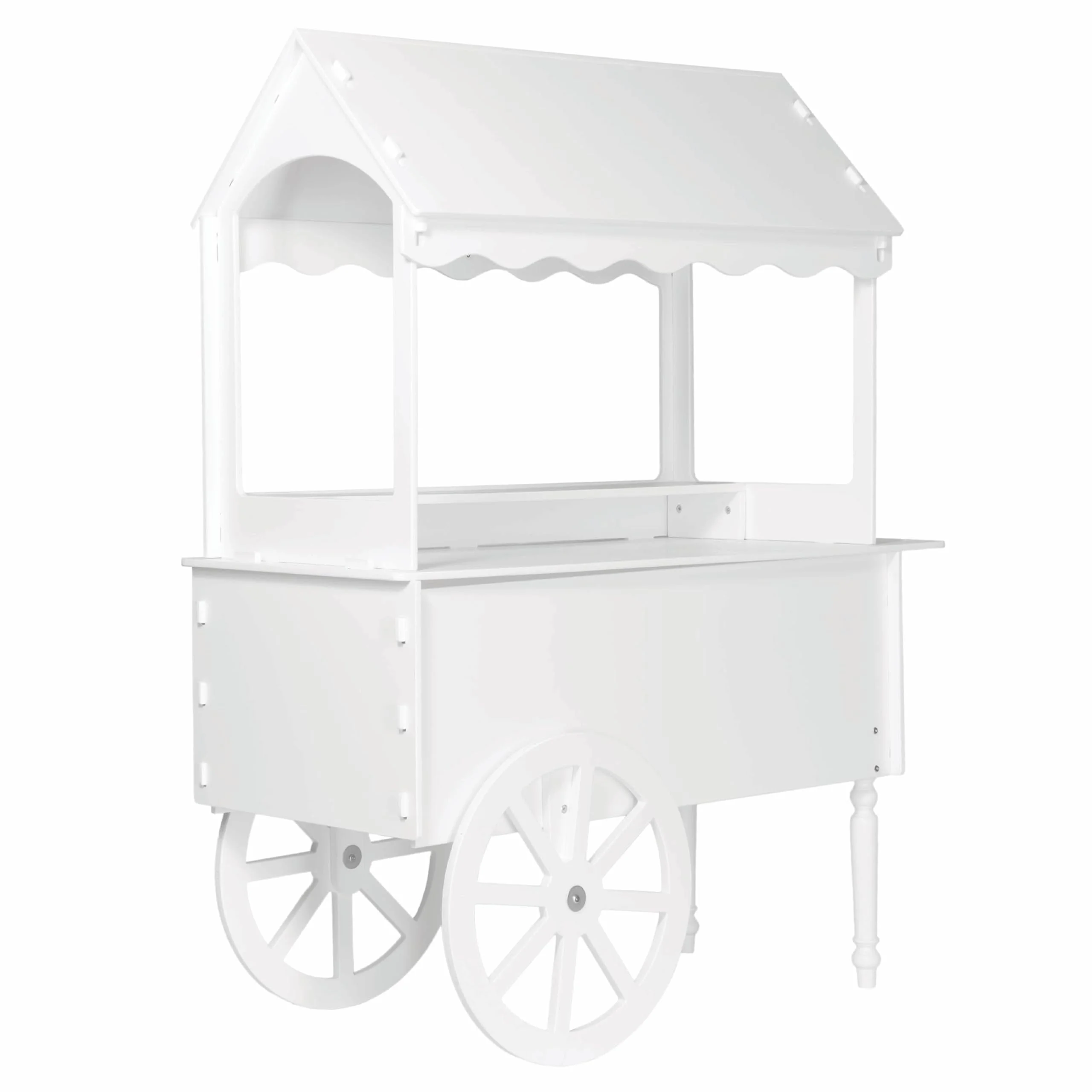 Candy Cart for Party - Candy Cart Display Stand with Wheels for Party - Dessert cart - Decorated Wood candy cart with wheels for Birthdays Wedding - Easy To Assemble Vintage Candy Cart On Wheels.