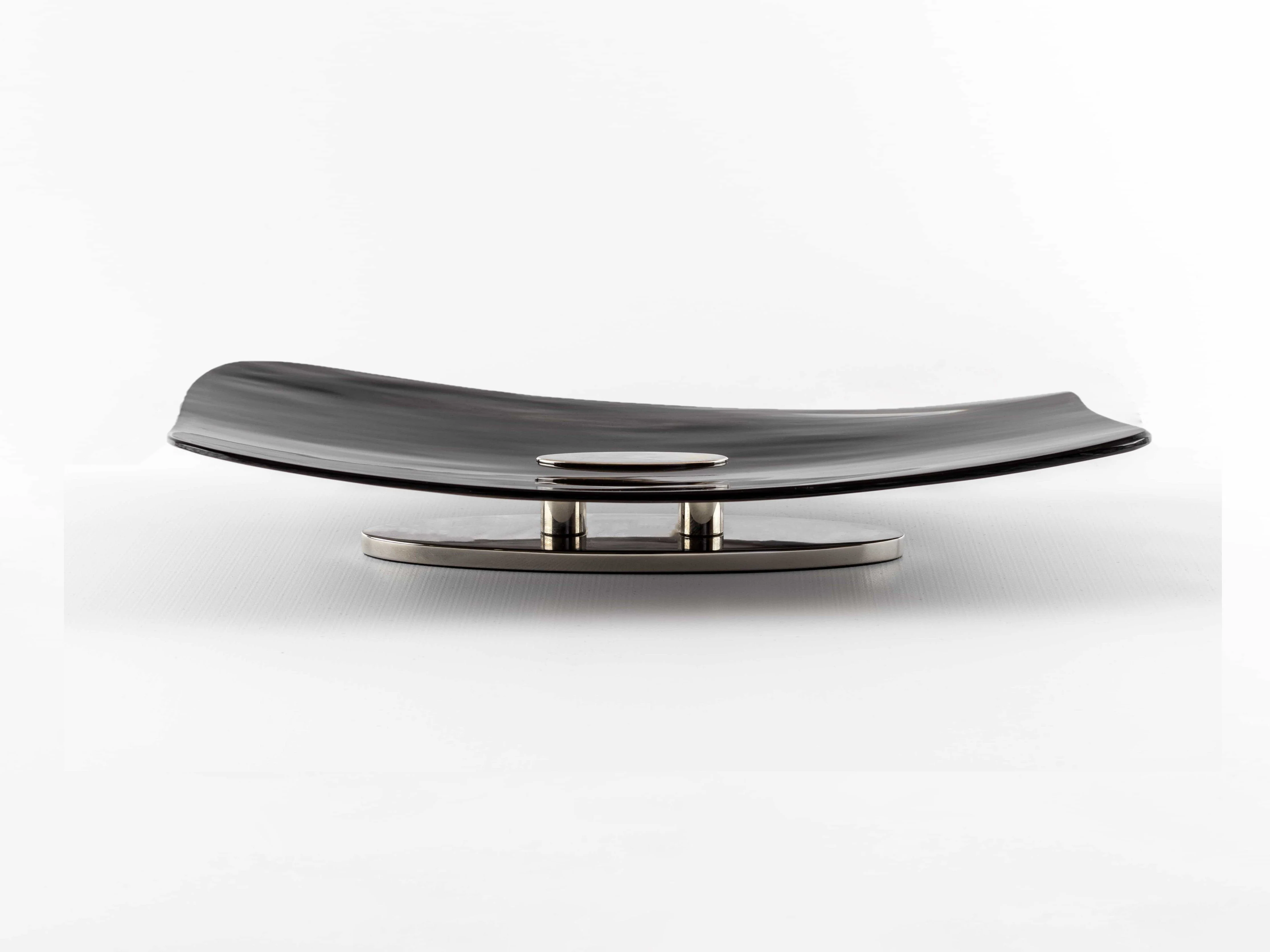 Natural Horn Tray, Black