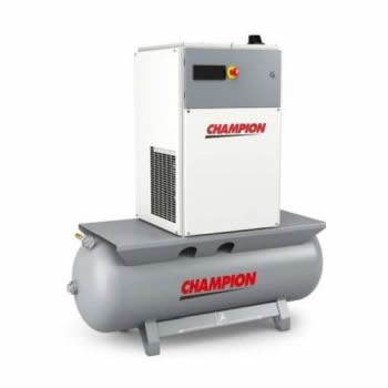 Champion Schroefcompressor 4kw, 400v, 10 bar, 270L Ketel, met Droger & Separator