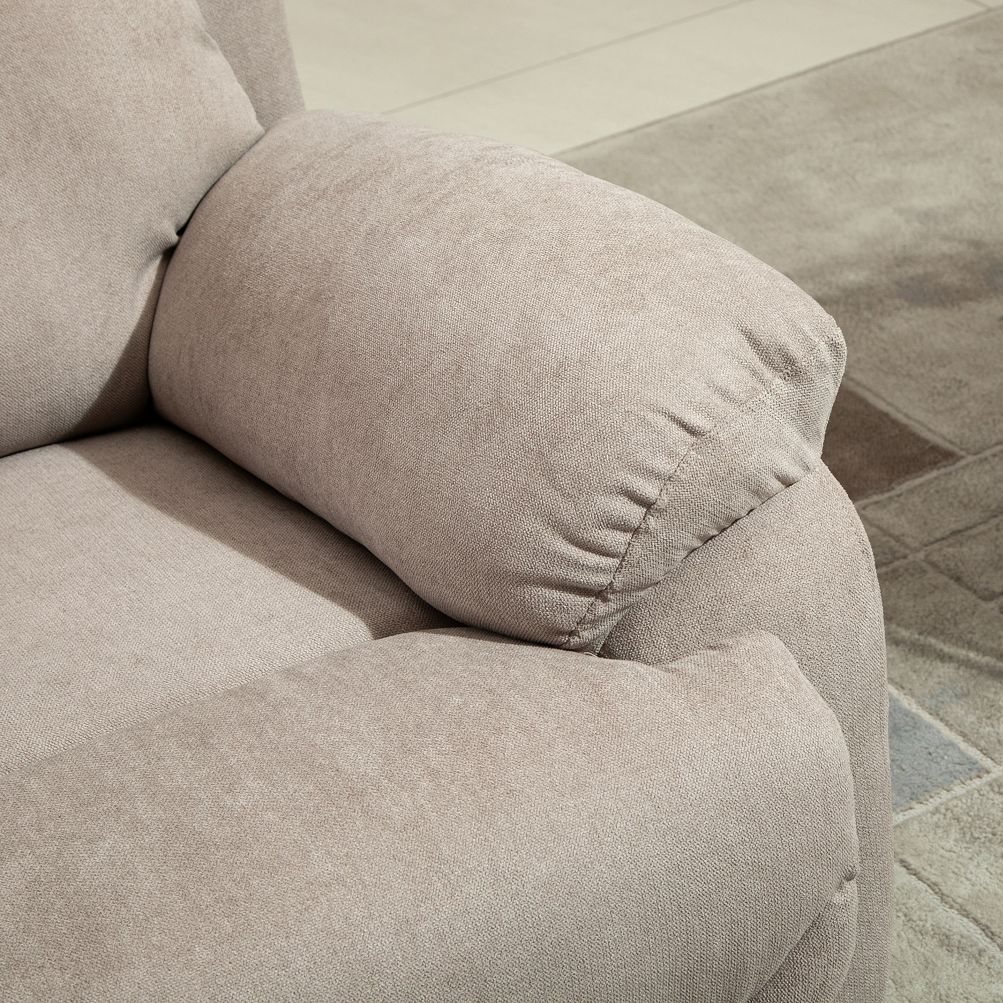 HOMCOM relaxfauteuil enkele sofa ligbed kantelbaar 150 ° TV-fauteuil linnen beige 97 x 96 x 105,5 cm