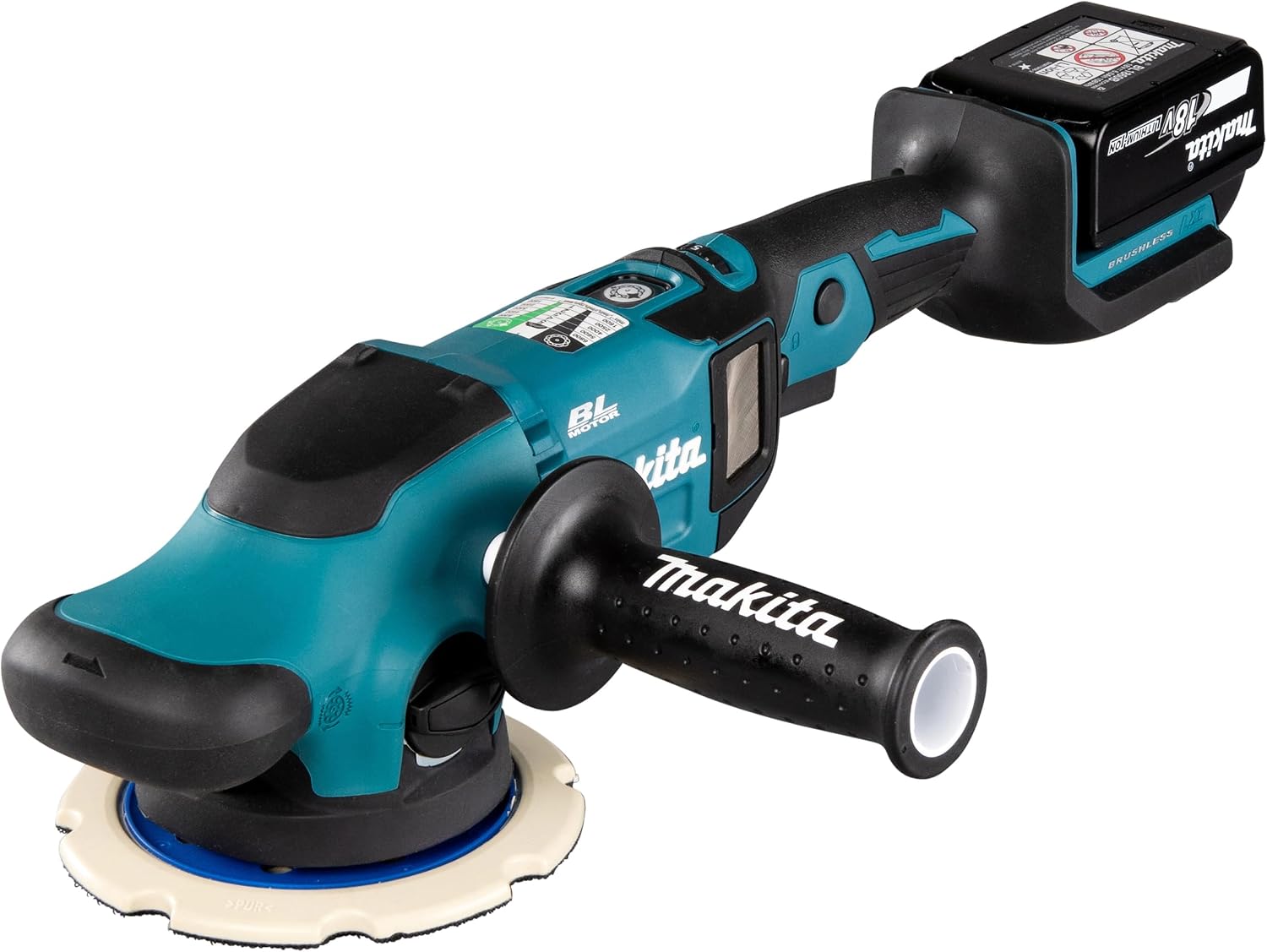 Makita DPO600TKX1 Exzenterpolierer, 1 Akku plus Ladegerät im Transportkoffer, Blau, 18 V / 5,0 Ah