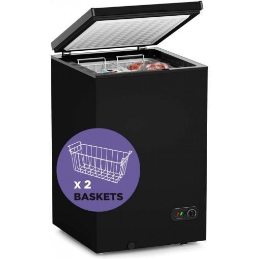 Northair Chest Freezer – 3.5 Cu Ft with 2 Removable Baskets – Reach In Freezer Chest – Quiet Compact Freezer – 7 Temperature Settings – Black