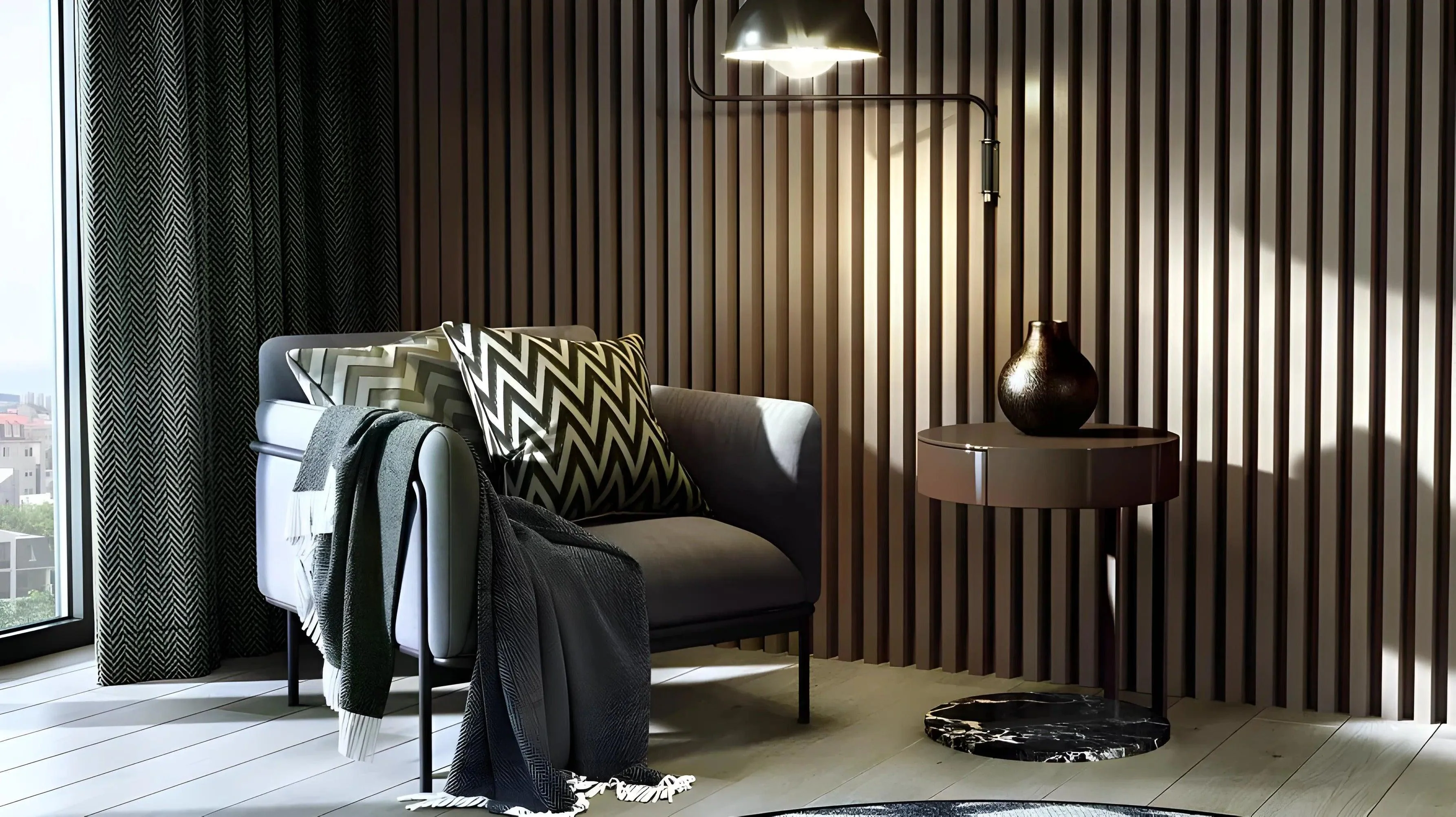 GYPSUM 3D WALL PANEL | LIGNEO + LED 0112
