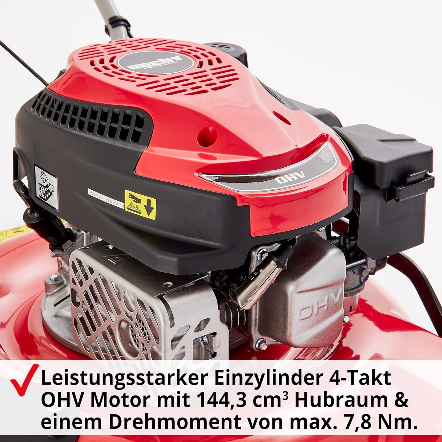 HECHT Benzin Mulchrasenmäher – Benzinrasenmäher mit Mulchfunktion und Seitenauswurf – 51 cm Schnittbreite – HECHT 4 Takt Motor – ohne Fangkorb – Mulchen mit dem Rasenmäher Profi
