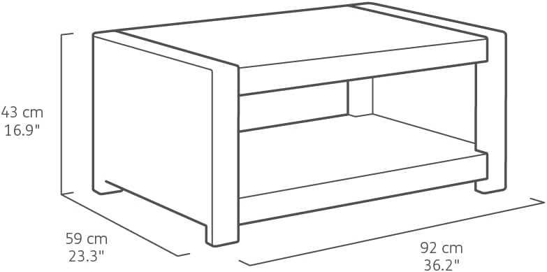 Allibert by Keter Modena Gartenmöbel Set aus Kunststoff, inkl. Sitzkissen, grau, 4-teilig, 2 Sessel, Sofa & Tisch, für Garten, Balkon & Terrasse, Flache Rattanoptik