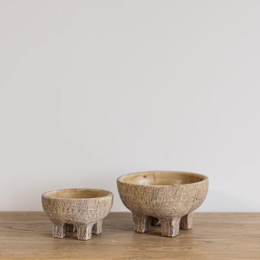 Footed Terracotta Bowl Large