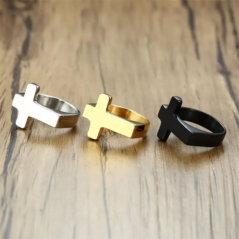Mens Cross Ring | Hip Pop Jewelry | Ring with Cross | Gift for Him