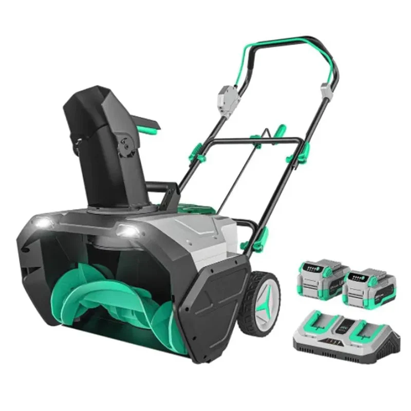 Single Stage Battery Powered Brushless Motor LED Light Cordless Snow Blower