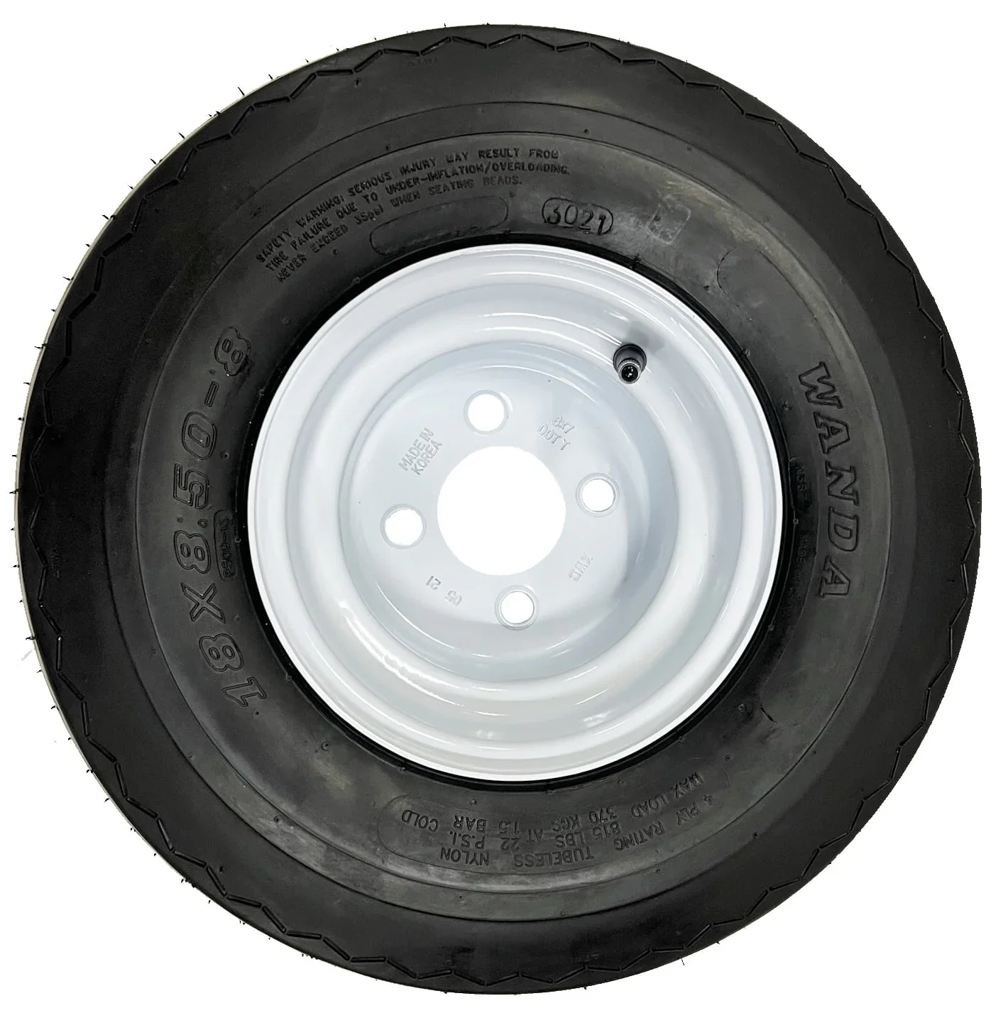 4 - Pk Golf Cart Tire Rim Mounted 18 - 850 - 8 18X8.50 - 8 18 x 8.5 x 8 White 4 Lug Hole