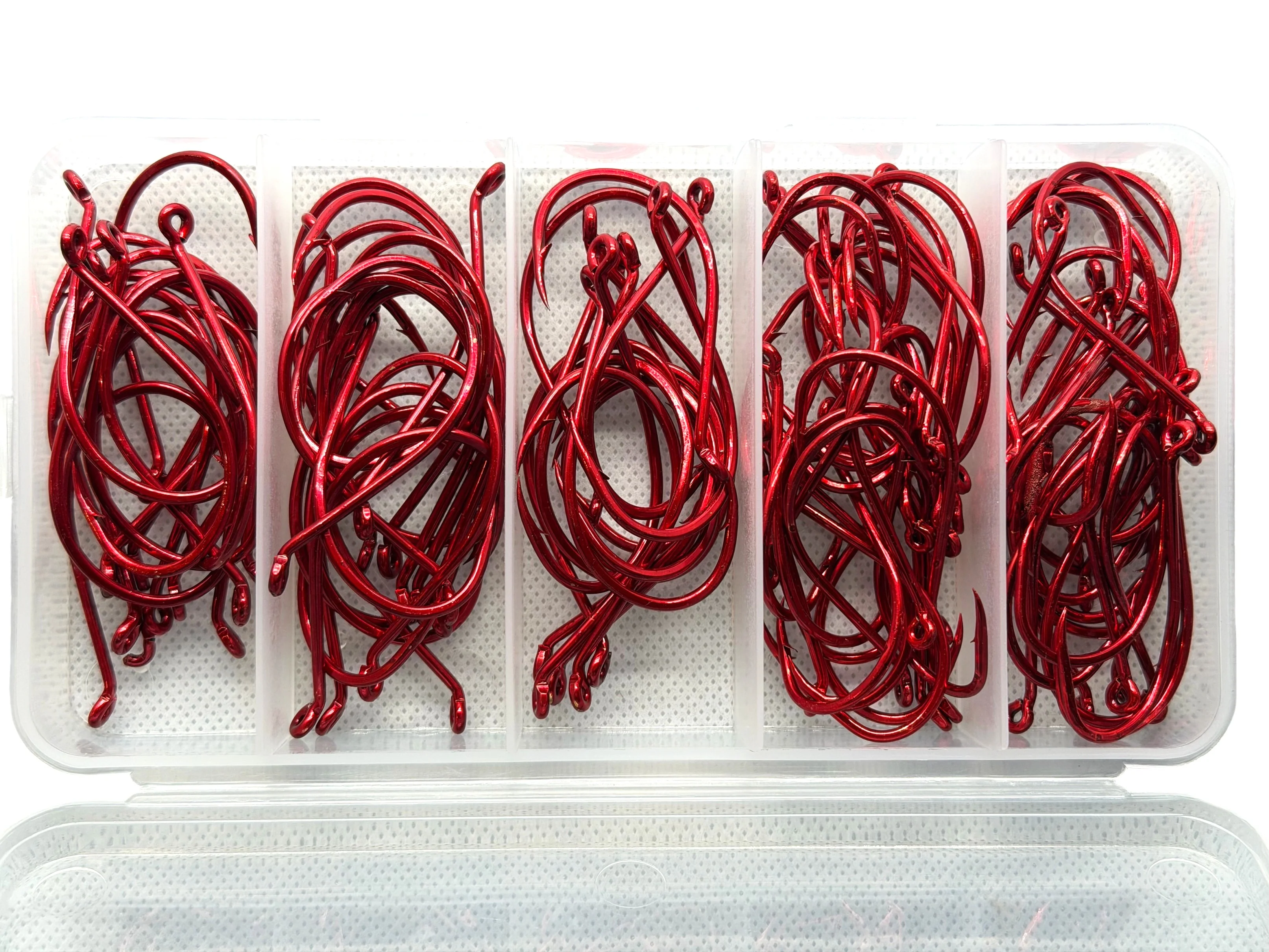 🎣 CLEARANCE �?100pcs Red Octopus Beak Hooks Kit | 7/0 & 8/0 + FREE Tackle Box | $19.90