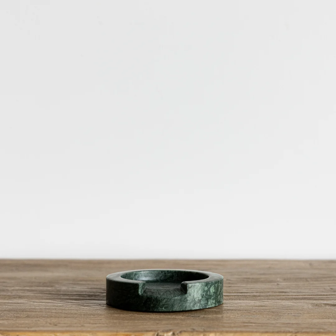 Emerald Green Marble Round Spoon Rest