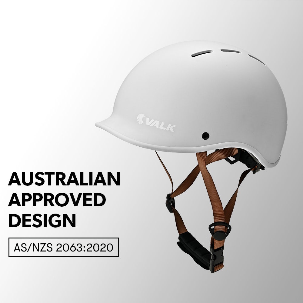 VALK Retro Bike Helmet, 56-61cm S, M, L Universal Dial Fit System, Arctic White