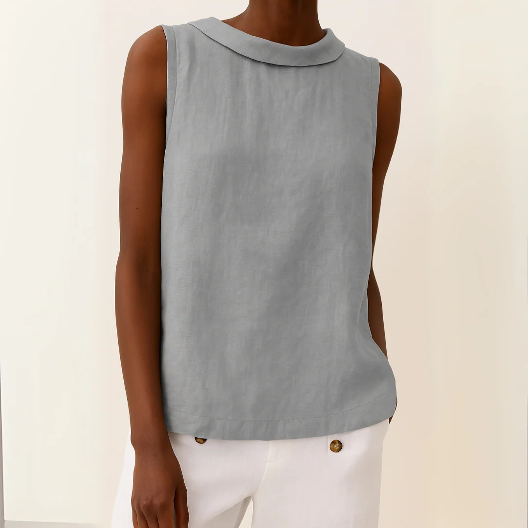 Women��s Sleeveless Tank Top Soft Roll Collar Summer Style