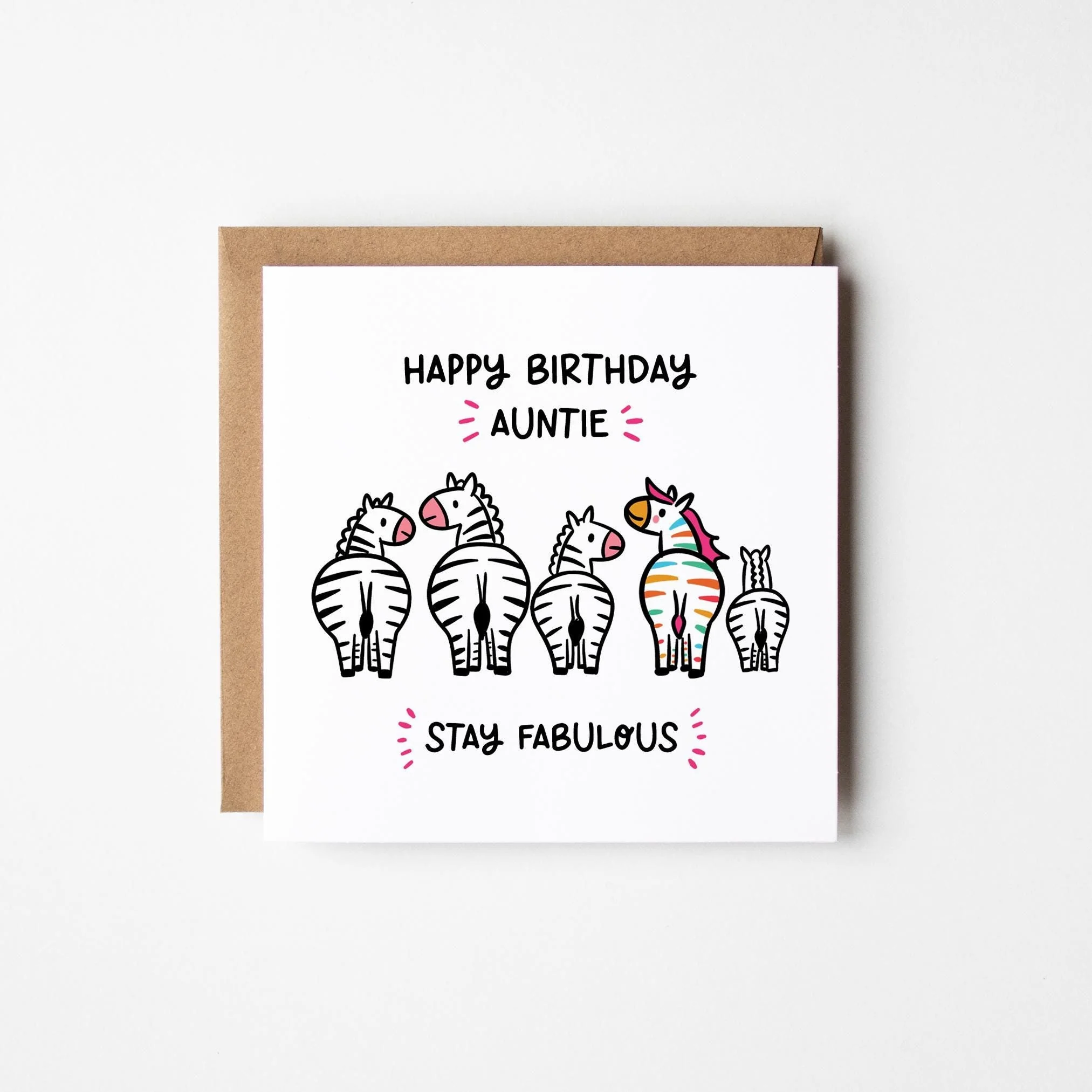 Stay Fabulous Birthday Card for Her a?�� Personalised Birthday Card a?�� Zebra Birthday Card a?�� Fabulous Auntie Card a?�� Fabulous Mum Card