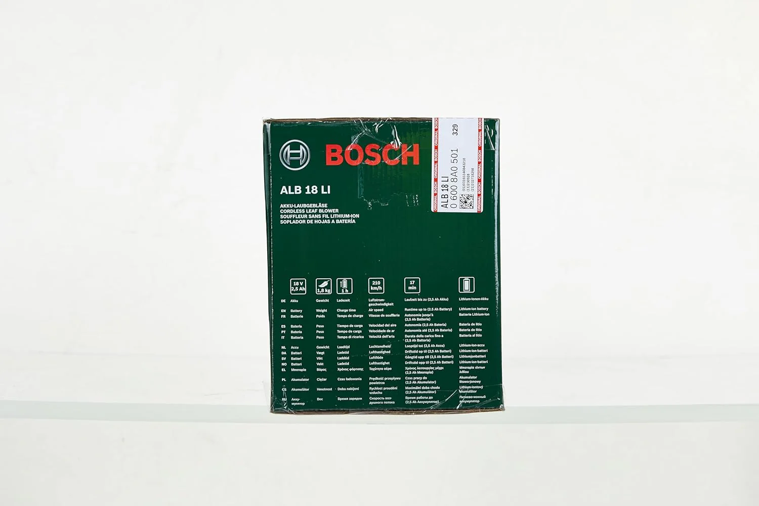 Bosch Home and Garden Akku Laubblser ALB 18 LI (1 Akku, Max. Geblsegeschwindigkeit 210 km/h, im Karton) Grün, Schwarz