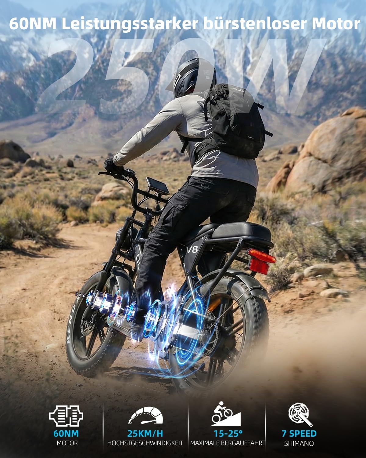 OUXI E-Bike 250W Motor Elektrofahrrad 20