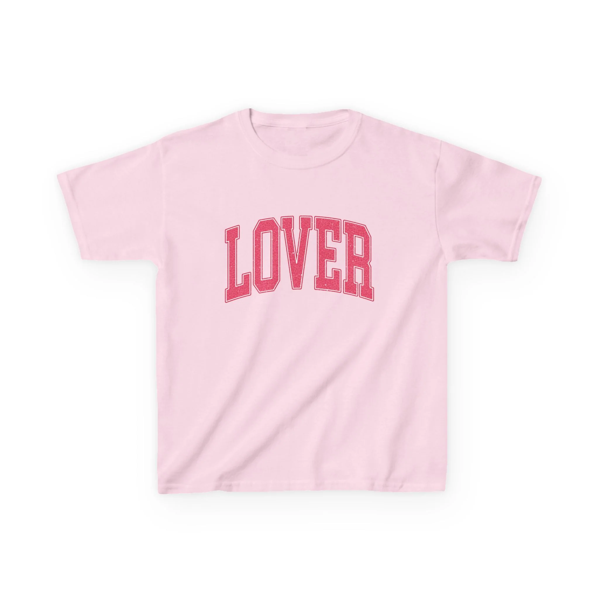 Lover Pink Arch Text Kids Tee | Valentine Kids Shirt