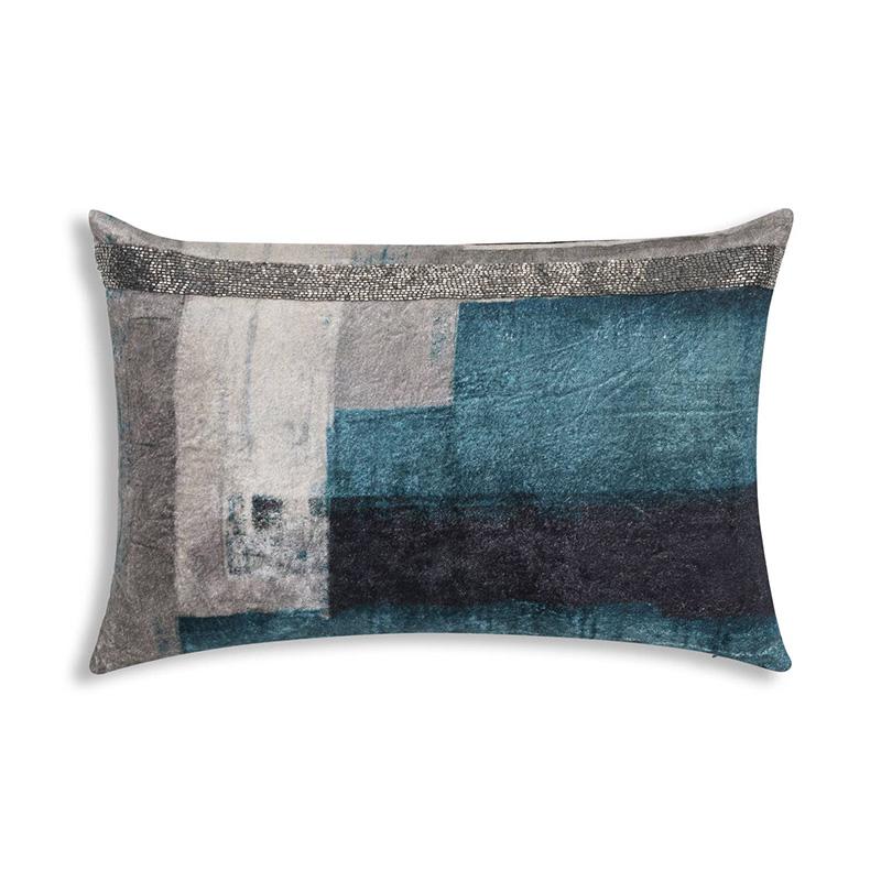 Jade Metallic Embroidered Lumbar Pillow