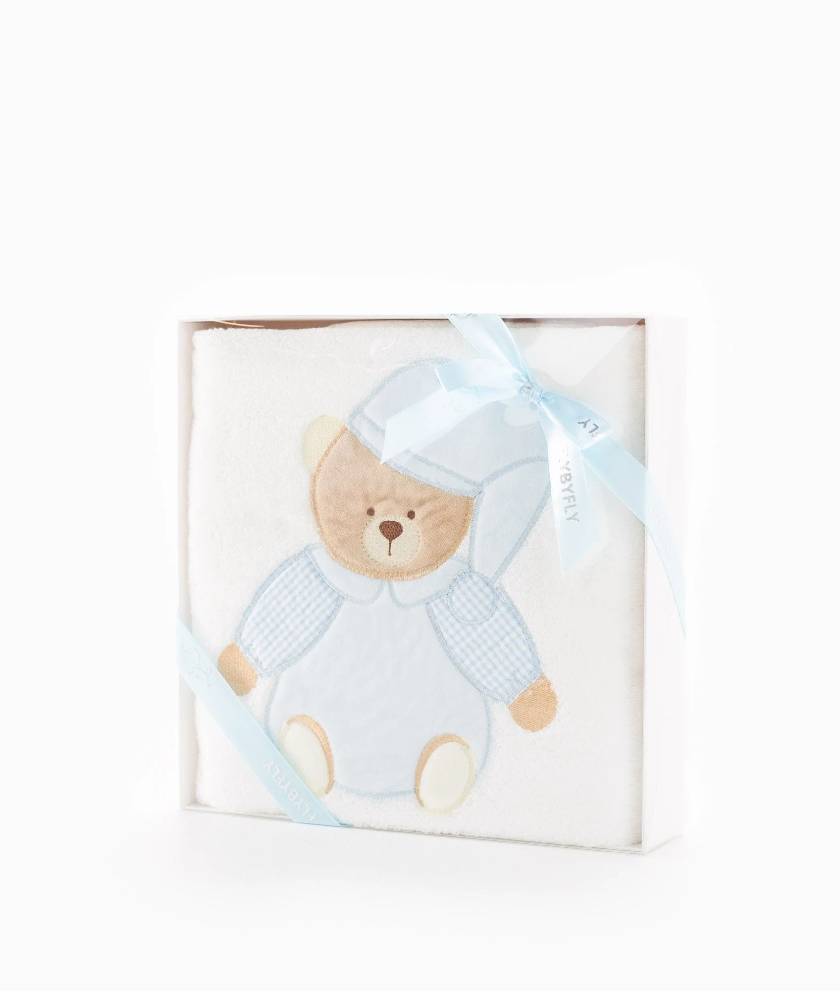 Classic Baby Towel | White & Blue