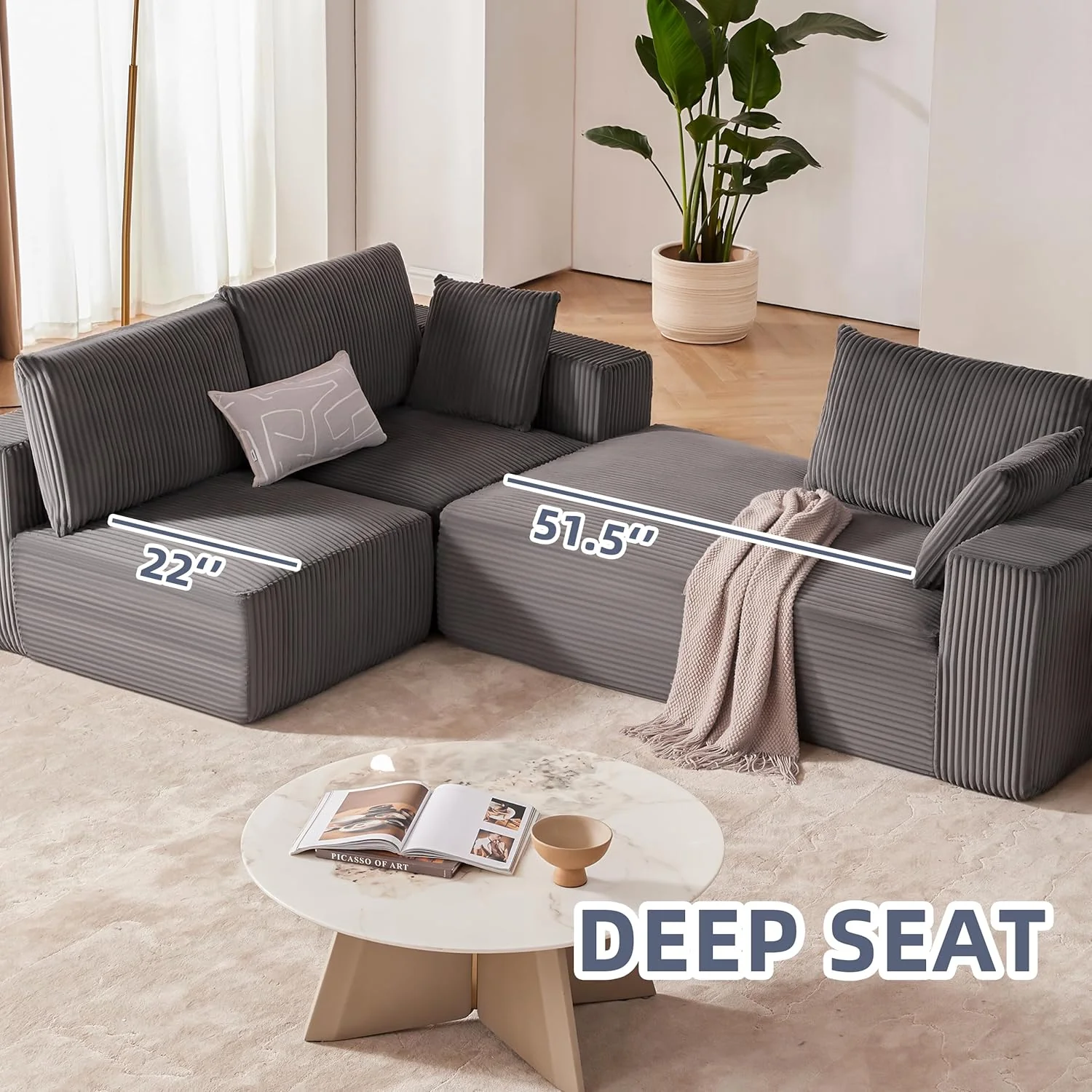 108 Modular Sectional Sofa Cloud Sectional Couch Modern Modular L-Shape Sofa Couch
