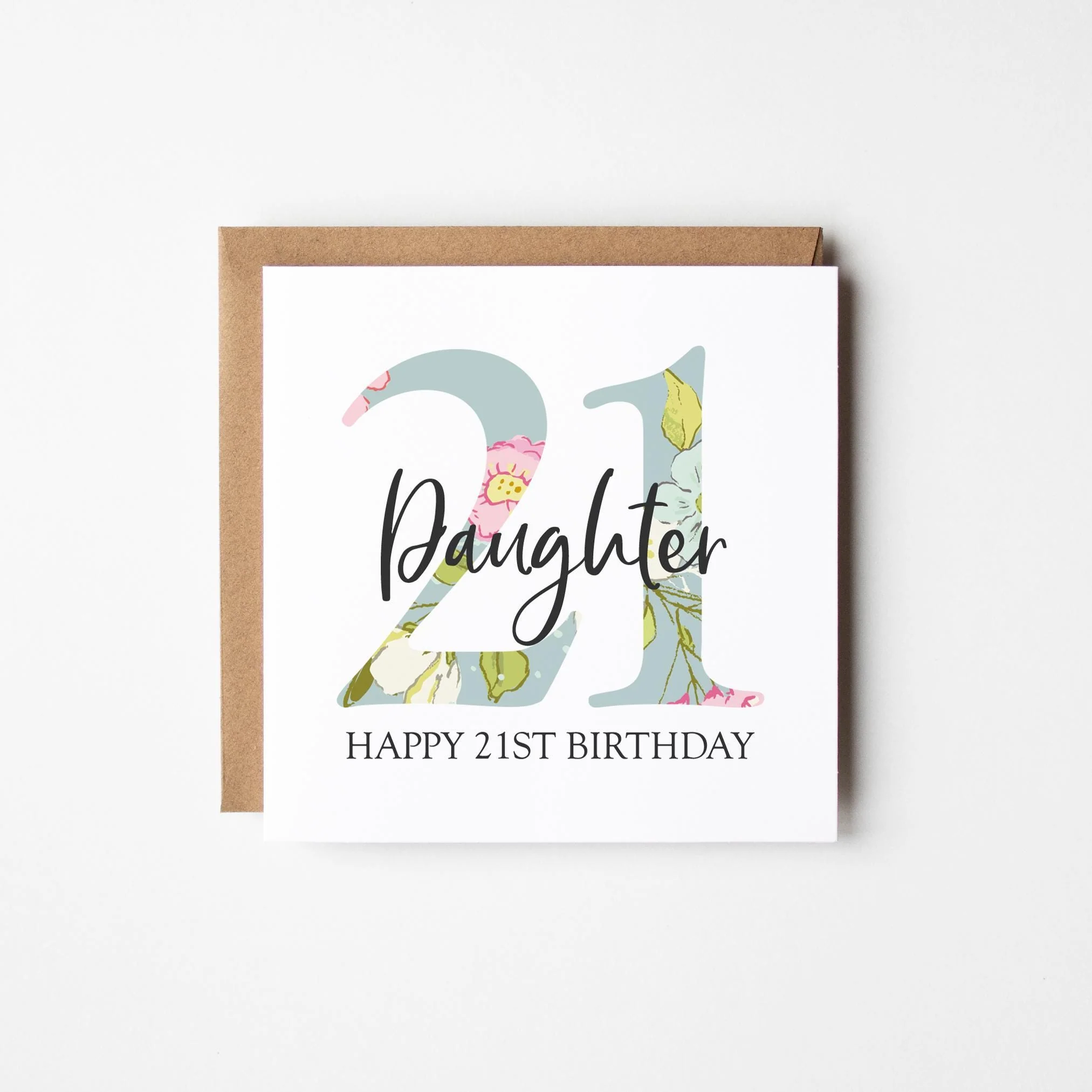 21st Birthday Card a?�� Personalised 21st Birthday Card for Her a?�� Daughter a?�� Friend a?�� Auntie a?�� Cousin a?�� Sister a?�� Floral 21st Card