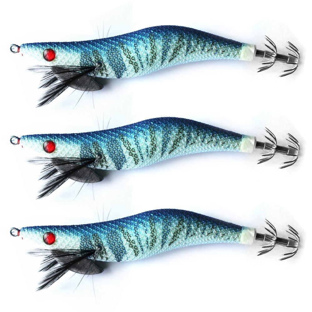 3 X High Quality Fishing Squid Jigs Popular Colour Magic Blue 161